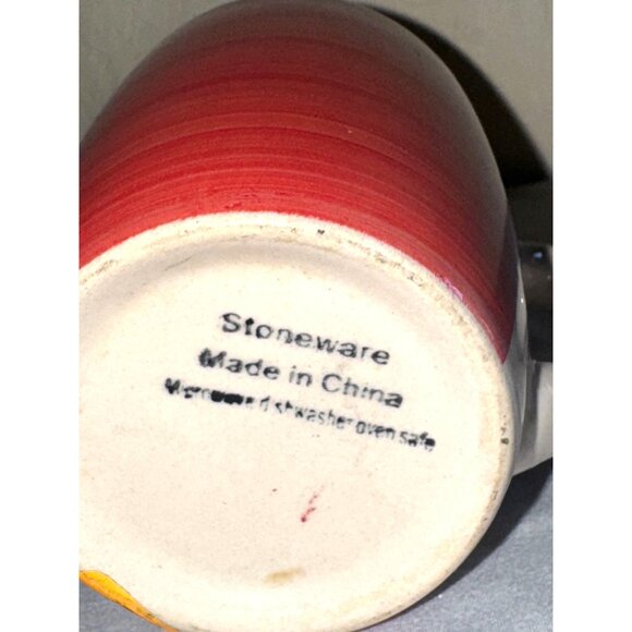 Red Gradient Stoneware Mug 14 Oz Dishwasher & Oven Safe - Picture 2 of 4